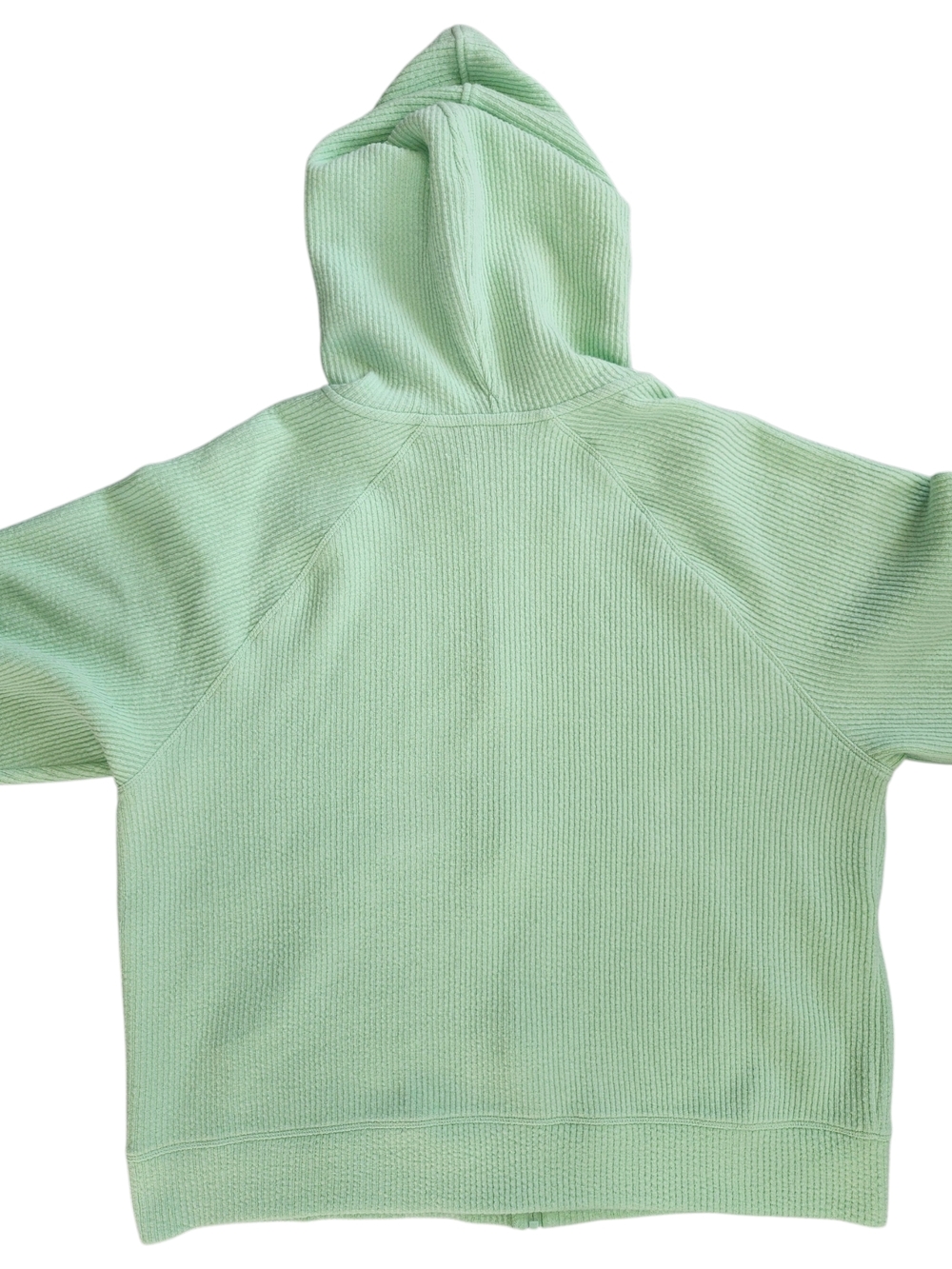 Sierra Designs Waffle Knit Zip Hoodie Green Thermal Sweatshirt Womens XL - Picture 4 of 5